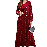 Red Abaya Women Diamonds Dress Winter Clothing Arabic Robe Dubai