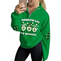 Spadehill St. Patrick's Day Women Half Zip Long Sleeves Sweatshirt