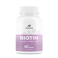 Biotin 10,000mcg, 60 Capsules - Energy, Metabolism, Promotes Healthy Skin, Nails & Hair - Super High Potency