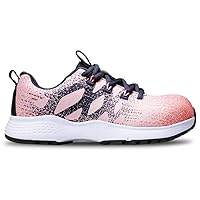 Shoes for Crews Heather II, Women's Nano Composite Toe (NCT) Work Shoes, Slip Resistant, Water Resistant, Grey/Pink, Size 9.5
