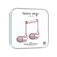 Happy Plugs in-Ear Fashion-Tech Headphones with Mic and Remote, Pink Gold