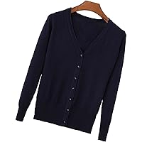S.S Women's V-Neck Button Down Long Sleeve Basic Knit Cardigan Sweater