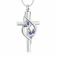Cremation Jewelry for Ashes - Cross Urn Necklace for Women Men Double Cross Religious Memorial Urn Locket for Loved One Ashes Funeral Keepsake Pendant