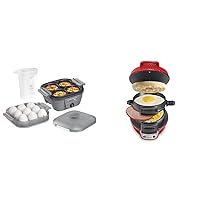 Hamilton Beach 6-in-1 Electric Egg Cooker for Hard Boiled Eggs & Breakfast Sandwich Maker with Egg Cooker Ring, Customize Ingredients