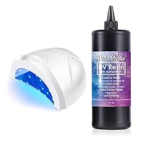 VidaRosa Upgrade New UV Resin Crystal Clear 45s Fast Curing No Yellowing, UV Resin Kit with 48W UV/LED Lamp, for Casting & Coating, Resin Art, DIY & Crafting, Jewelry Making (1KG)