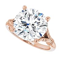 Moissanite Solitaire Engagement Ring, 6 ct Round Cut Stone, Sterling Silver Band, Wedding and Promise Ring Styles