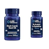 Black Cumin Seed Oil 500 mg Immune & Inflammatory Support & N-Acetyl-L-Cysteine 600 mg Antioxidant 60 Capsules