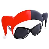 Sun-staches DC Comics Harley Quinn Sunglasses | Superhero Costume Accessory | UV400 | One Size Fits Most