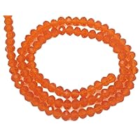 Adabus 6mm Orange Rondelle Crystal Glass Loose Beads Lampwork (95-100pcs Each Strand)