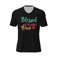 Blessed to Be Called Mimi T-Shirts Man's Casual Top V-Neck Short Sleeve Football Jersey