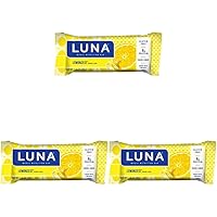 LUNA BAR - Gluten Free Snack Bars - Lemon Zest -8g of protein - Non-GMO - Plant-Based Wholesome Snacking - On the Go Snacks (1.69 Ounce Snack Bars, 15 Count) (Pack of 3)