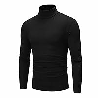 Men's Thermal Underwear Tops, Long Sleeve Compression Shirts, Winter Turtleneck Pullover Basic Tops, Tunic for Men
