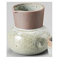 Bizen Karatsu Cooling Sake Bowl (Large) 4.1 x 3.2 x 4.3 inches (10.5 x 8.2 x 11 cm), 10.7 oz (320 g), Cooling Sake Pot, Soil, Restaurant, Stylish, Tableware, Commercial Use