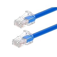 Monoprice Cat6A Component Level Patch Cable - 5 Feet - Blue | UTP, 24AWG, 500MHz, Pure Bare Copper, Snagless RJ45, Ethernet Cable - Micro SlimRun Series