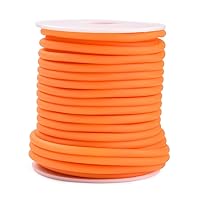 16.4 Yards Hollow Rubber Tube Cord 4mm PVC Pipe Rubber Tubing Orange for DIY Craft Beading Necklace Bracelet Jewelry Making, Hole:2mm
