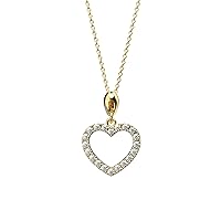 Zirconia Heart Necklace Made with Crystal-14K Gold Plated-Fashion Necklace for Women-Jewelry for Women- Perfect to Give Yourself or Someone Special