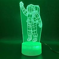 Night Light 3D Illusion Lamp Astronaut Desk Lights Dimmable 16 Color Changing Smart Touch, Home Bedroom Decor Lamp for Girls Boys Children Birthday New Year Festival Gifts
