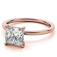 JEWELERYYA 2 CT Princess Cut Colorless Moissanite Engagement Ring, Wedding/Bridal Ring, Halo Style, Solid Sterling Silver, Anniversary Bridal Jewelry, Best Ring For Wife