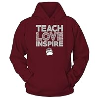 FanPrint Montana Grizzlies - Teach Love Inspire - Brocade Pattern Gift T-Shirt