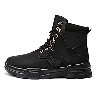 Mens Winter Snow Boots Outdoor Ankle Waterproof Hiking Boots Lightweight Water Resistant Non Slip Fur Lined Mid Hiking Boot