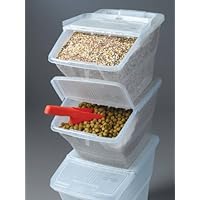 CBCL-24 Stackable Bins with Hinged Lids, 24-Quart, Clear, Pack of 3