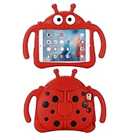 Kids Case for Apple iPad Mini 5/4/3/2/1 7.9 inch Only, Kids Proof Lightweight EVA Foam Stand Cover for iPad Mini, Mini 5 (2019), Mini 4, iPad Mini 3rd Generation, Mini 2 Tablet - Ladybug, Red