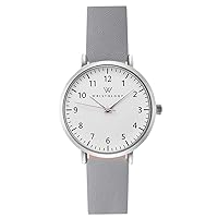 Wristology 29 Styles Mini Numbers Watch Leather Band - Interchangeable Genuine Leather Strap - Easy to Read Petite Small Size Analog Nurse Watch with Second Hand for Women, Men, Nurses, Teachers