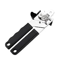 CHUNCIN - Can Opener Manual Built in Can Opener Heavy Duty Stainless Can Tin Opener with Ergonomic Handle, Energy Saving,Black