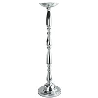 Homeford Tall Candle Holder Stand Metal Centerpiece, Silver, 30-Inch