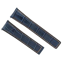 Ewatchparts 20MM LEATHER BAND DEPLOYMENT CLASP COMPATIBLE WITH TAG HEUER CARRERA CV2010 CV2013 BLUE OS