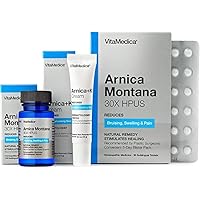 VitaMedica Arnica Tablets + Cream Kit | 150Ct Bottle of Tablets | 0.5 Oz Cream Tube | 30Ct Blister Pack | Homeopathic Remedy | Plant Based Natural Formula