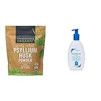 Viva Naturals 24 oz Organic Psyllium Husk Powder & Vanicream 8 fl oz Gentle Facial Cleanser Bundle