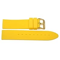 22MM Yellow Silicone Watch Strap Band Gold Buckle FITS Fossil