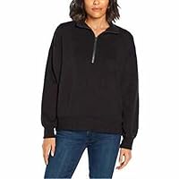 Three Dots Ladies' Quarter Zip Pullover ( Black, X-Large )