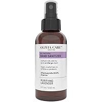 Olivia Care Hand Sanitizer Alcohol Based and Infused with Cleansing Lavander Essential Oils 4 FL OZ