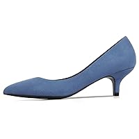 Women Classic Pointed-Toe Mid Heels Pumps for Wedding Work Office Pump Shoes