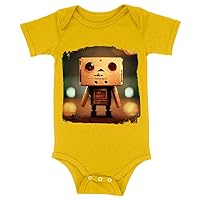 Kawaii Graphic Baby Jersey Bodysuit - Cool Robot Baby Bodysuit - Graphic Baby One-Piece