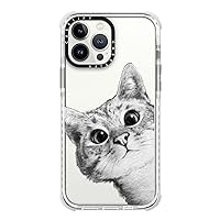 CASETiFY Ultra Impact iPhone 13 Pro Max Case [9.8ft Drop Protection] - Peekaboo cat on Rose Gold - Clear
