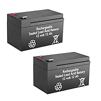 RBC6 SLA Battery Replacement 12V 132Ah SLA Batteries Brand Equivalent (Rechargeable, High Rate) - Qty of 2