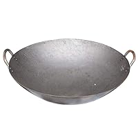 CHUNCIN - Cast Iron Wok/Frying Pan - Traditional Hand-Made Non-Stick Coated Iron Pot,Hard Anodized Cast Iron Material,A 43cm