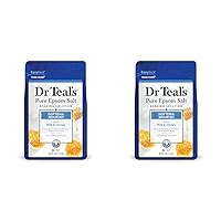 Dr Teal's Epsom Salt Soaking Solution, Soften & Nourish with Milk and Honey, 48 Oz (Packaging May Vary) (Pack of 2)