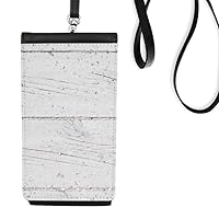 White Wood Floor Rough Wallpaper Texture Phone Wallet Purse Hanging Mobile Pouch Black Pocket