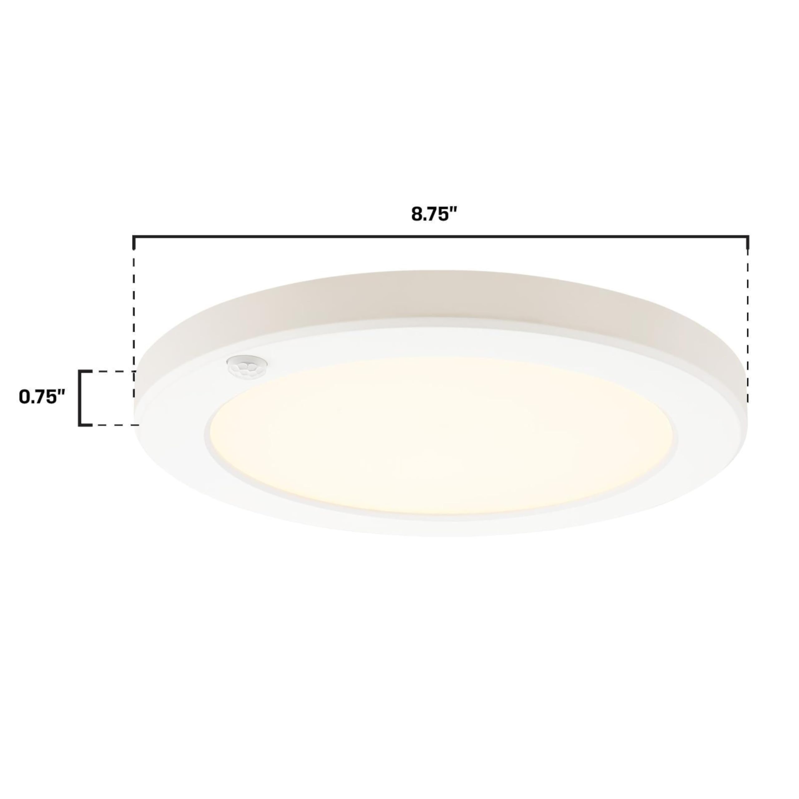 Westinghouse Lighting 6133200 8 Inch 18 Watt LED Indoor Flush Mount Fixture with Motion Sensor and Color Temperature Selection, 3000K, 4000K, 5000K, White Finish with White Acrylic Shade