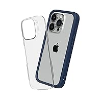 RhinoShield Modular Case Compatible with [iPhone 15 Pro Max] | Mod NX - Customizable Shock Absorbent Heavy Duty Protective Cover 3.5M / 11ft Drop Protection - Navy Blue