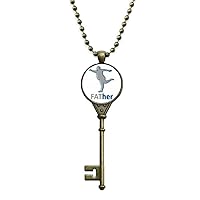 Father Fat Sports Family Art Deco Gift Fashion Key Necklace Pendant Tray Embellished Chain