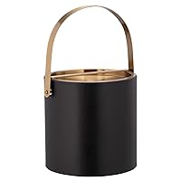 Kraftware 3qt Brushed Gold Arch Handle & Bridge Cover: Black Santa Barbara 3 quart Ice Bucket, Small