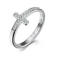 Fashion Micro Paved CZ Crystal Cross Ring Wedding Rings For Women Men Jewelry Birthday Gift