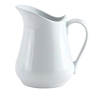 HIC Creamer Pitcher with Handle, Fine White Porcelain, 32-Ounces