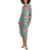 Trina Turk womens Floral Ruched CaftanDress