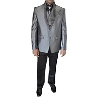 Mens Sharkskin Polyester 6 pc Tuxedo Suit Ready to Ship TX11270Z